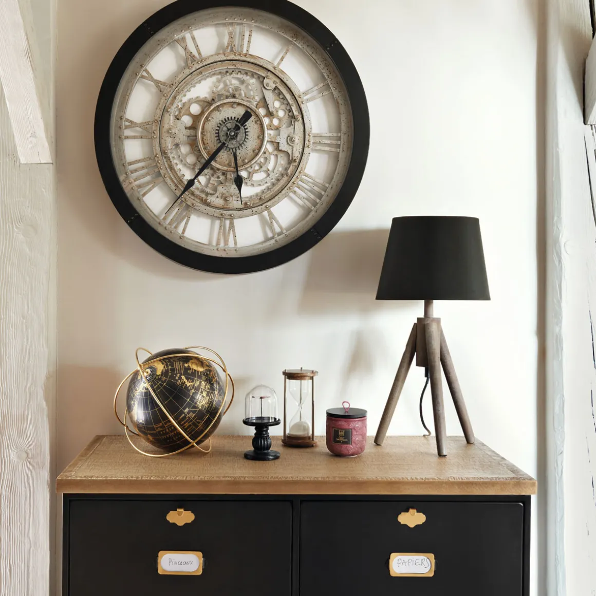 Reloj De Arena Metal/Vidrio/Madera 15Cm