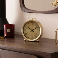 Reloj De Mesa De Metal Dorado Irina