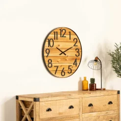 Reloj De Pared Abby 3D Marrón 70cm