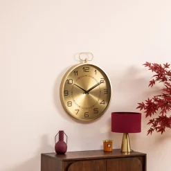 Reloj De Pared Irina Dorado De Metal 53cm