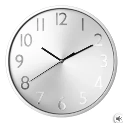 Reloj de pared plástico efecto metalizado