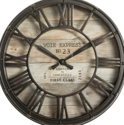 Reloj De Pared Vintage Marrón Metal 21Cm