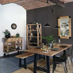 Reloj De Pared Vintage Marrón Metal 21Cm