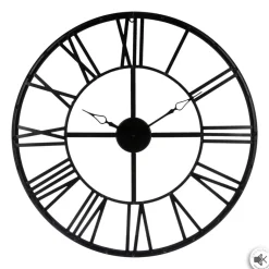 Reloj De Pared Vintage Negro Metal 70Cm