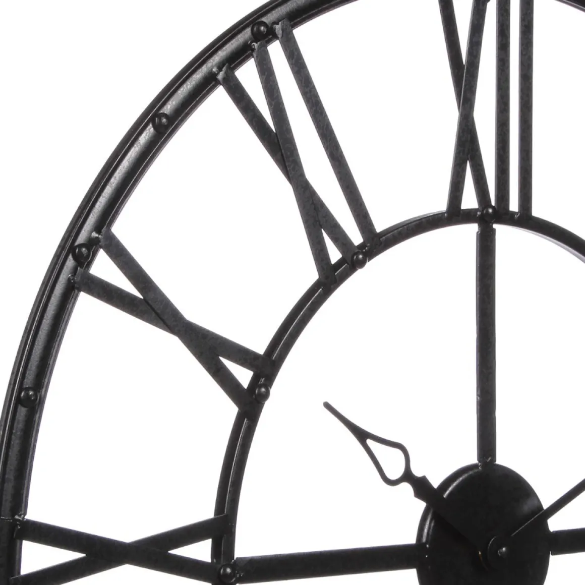 Reloj De Pared Vintage Negro Metal 70Cm