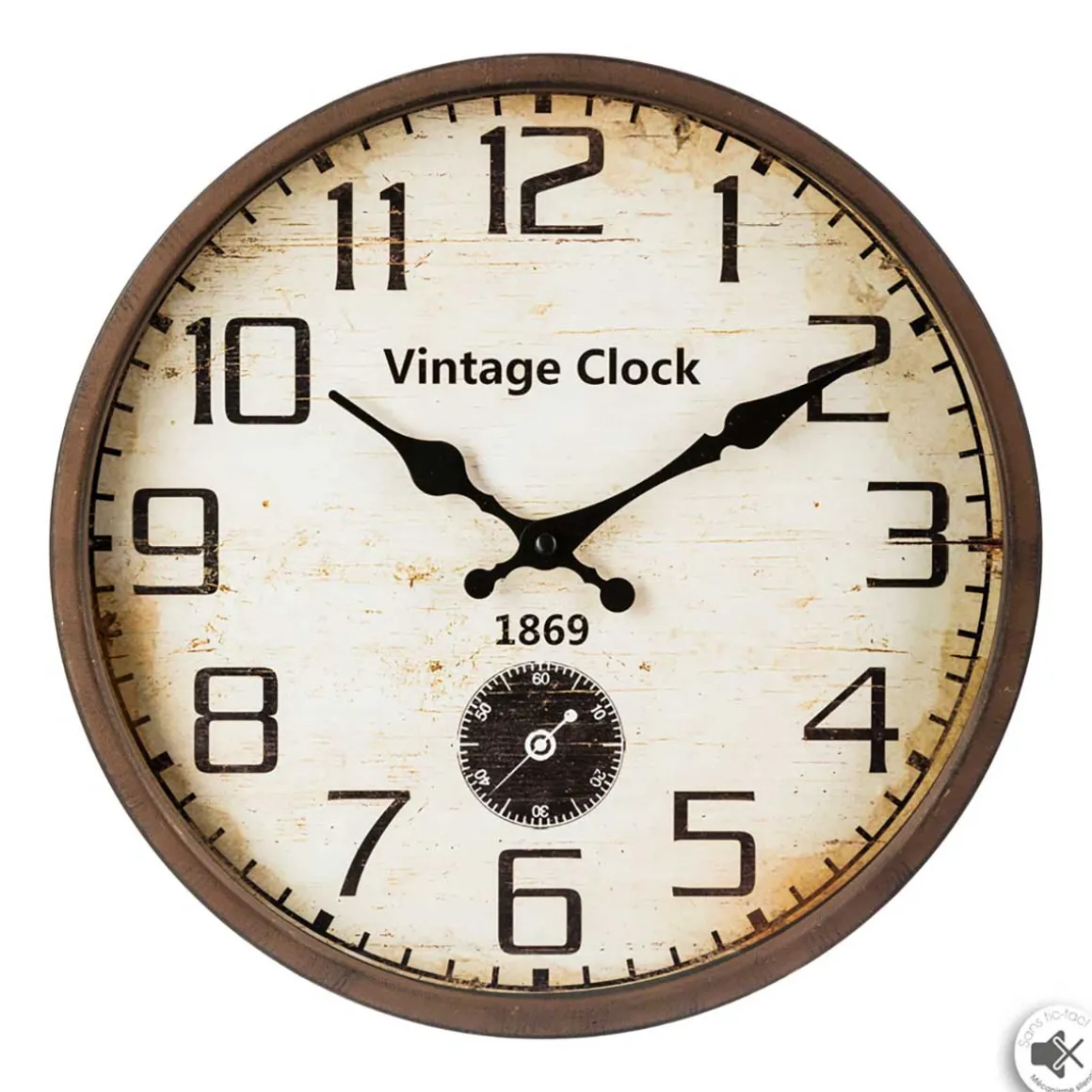 Reloj Decorativo Vintage De Metal 30Cm
