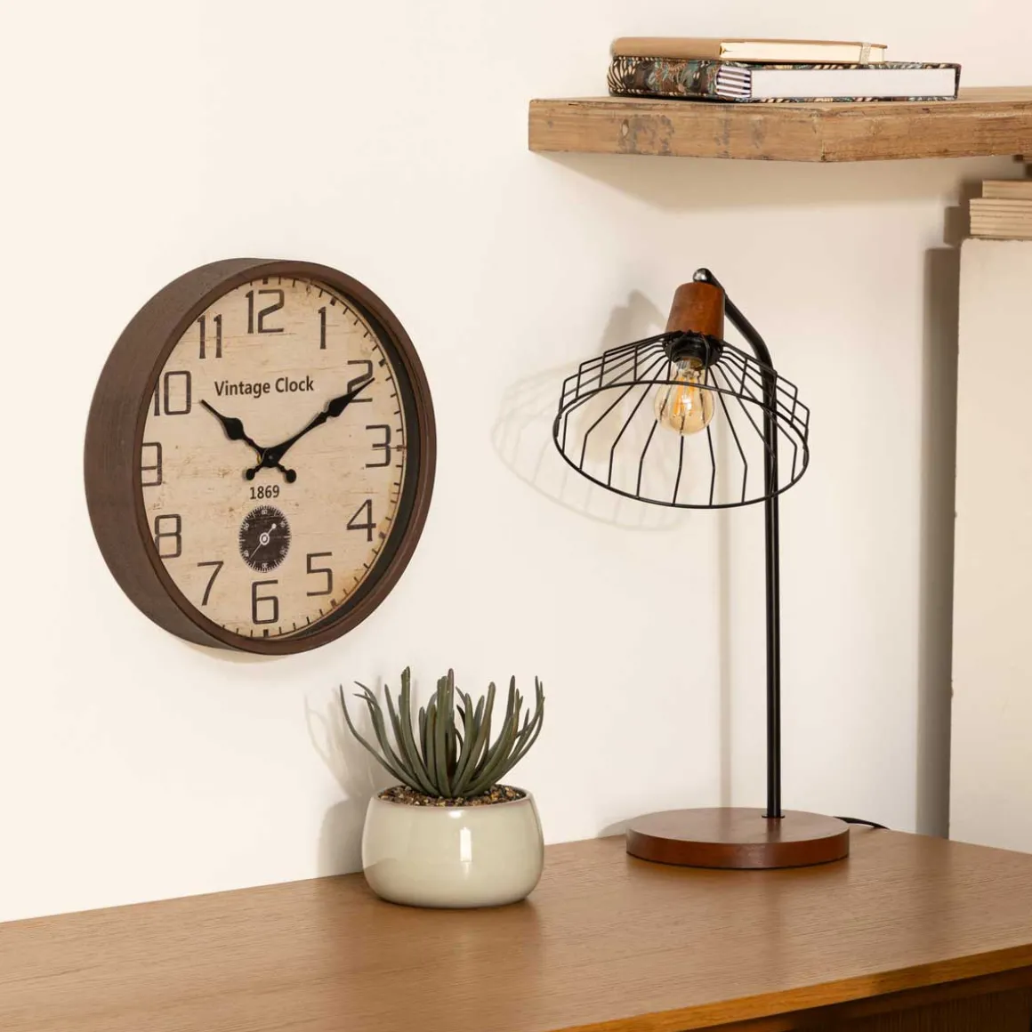 Reloj Decorativo Vintage De Metal 30Cm