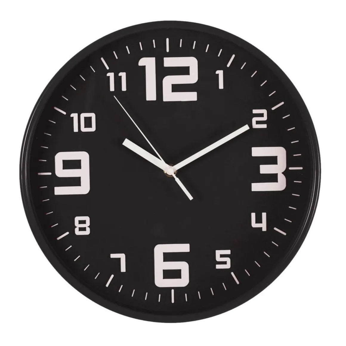 Reloj Pared Negro De Plástico 30Cm