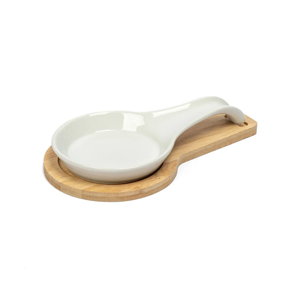 Reposacucharas De Cerámica Base De Bambú
