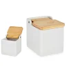 Salero Cerámica Tapa Madera 500Ml