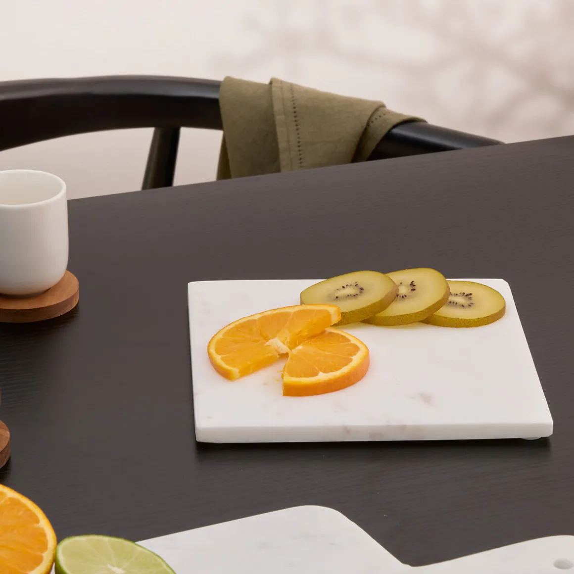 Salvamantel blanco de mármol 19x19cm