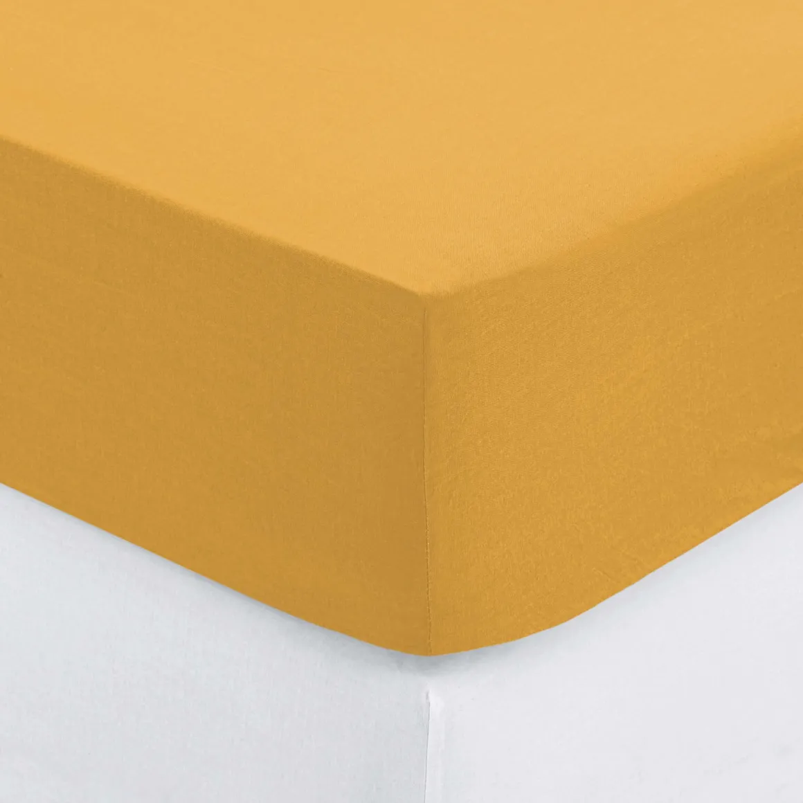 Sábana Bajera Ajustable Ocre 160x200Cm