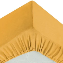 Sábana Bajera Ajustable Ocre 160x200Cm
