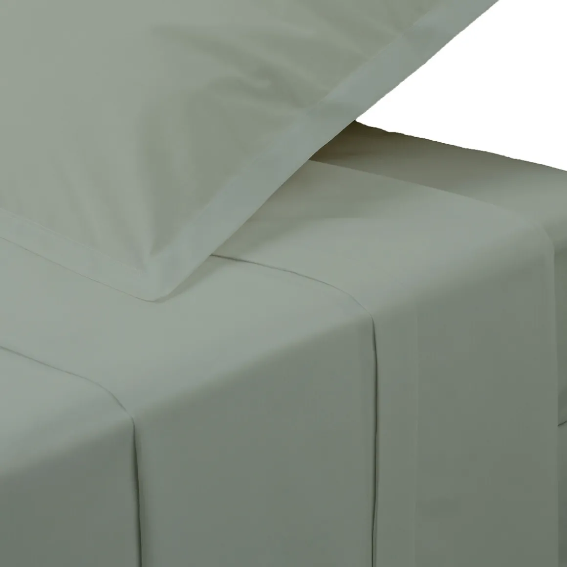 Sábana encimera verde de algodón percal 240x290cm