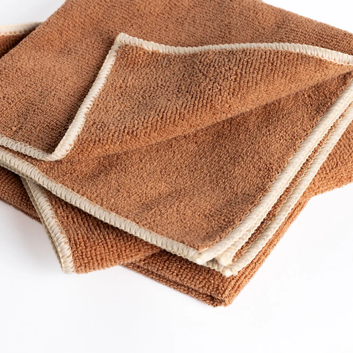 Set 3 bayas microfibra terracota 34x34cm