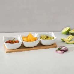 Set 3 Cuencos C/Tabla De Bambú