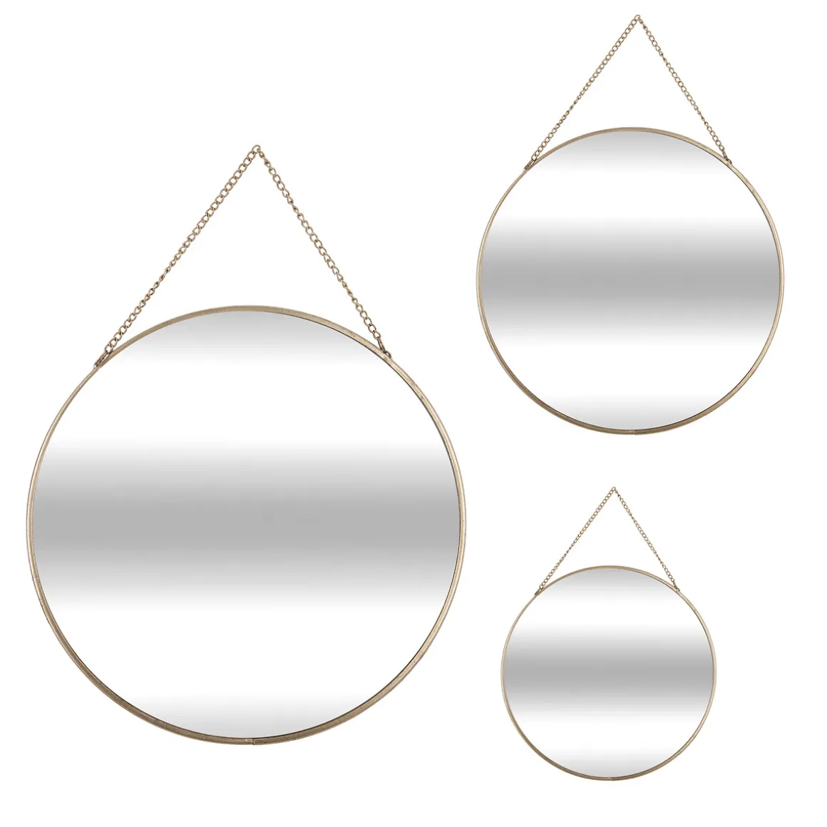 Set 3 Espejos Leny Dorado