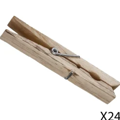 Set 24 Pinzas De Madera Para Ropa