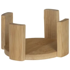 Set 6 Posavasos Bambú Con Soporte 10Cm