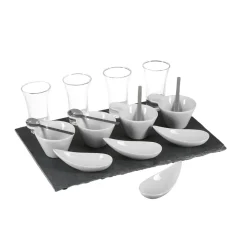 Set 17 Pzas P/Aperitivos Base Losa Roca