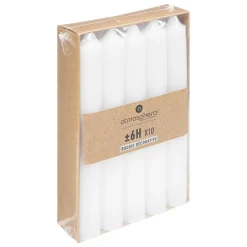 Set 10 Velas P/Candelabro Blancas
