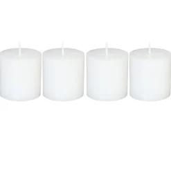 Set 4 Velas Rústicas Blancas 4.5Cm