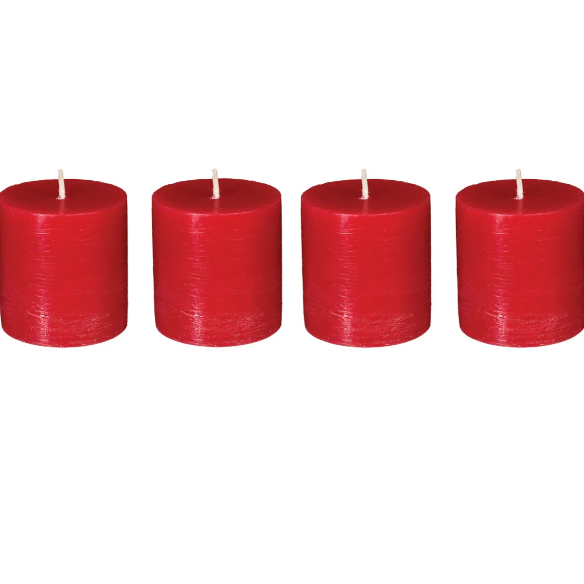 Set 4 Velas Rústicas Rojas 4.5Cm