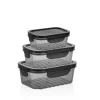 Set de 3 cajas herméticas gris