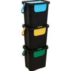 Set de 3 cubos de reciclaje 24L