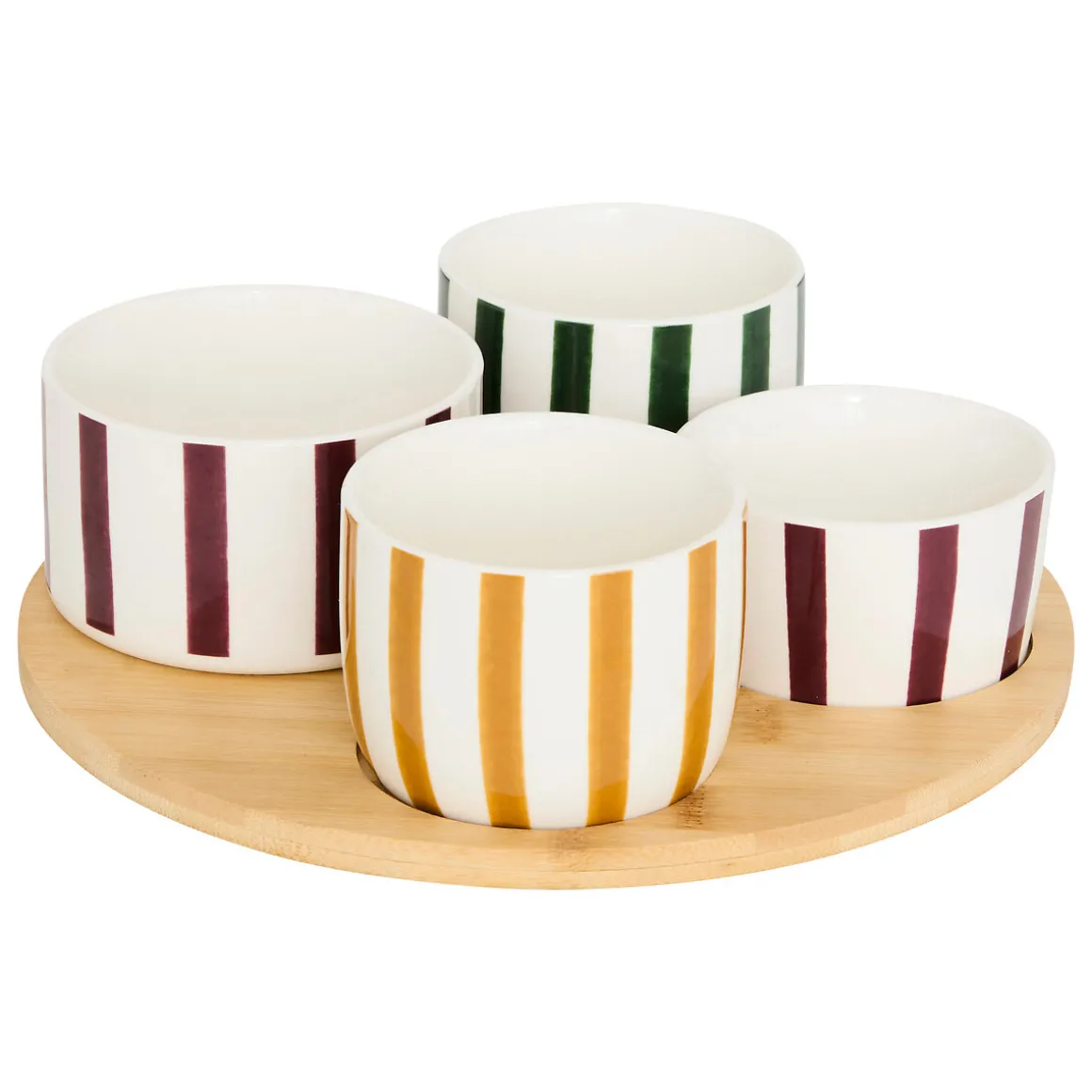 Set de 4 cuencos CHERI con tabla de bambú