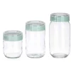 Set de 3 frascos de vidrio verde 425ml/660ml/1l