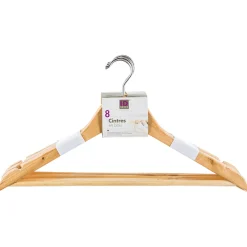 Set De 8 Perchas De Madera/Metal