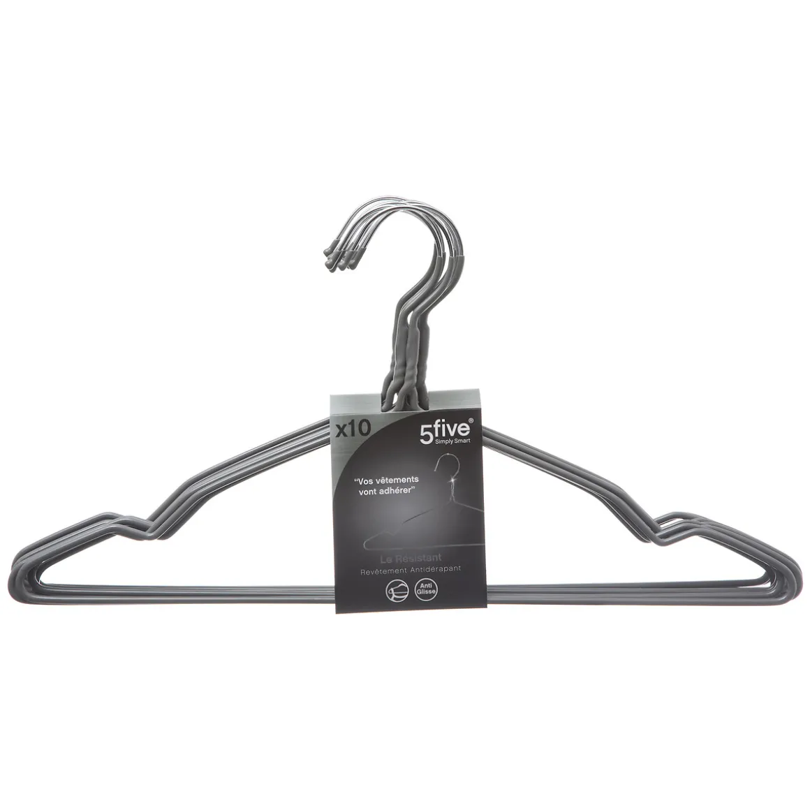 Set De 10 Perchas En Metal Y Pvc