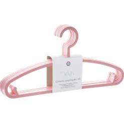 Set De 6 Perchas Plástico Rosa 18x13.5Cm