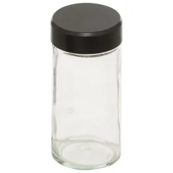 Set de 16 tarros negros con soporte giratorio