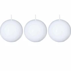 Set De 3 Velas Bolas Blancas 88G 6Cm