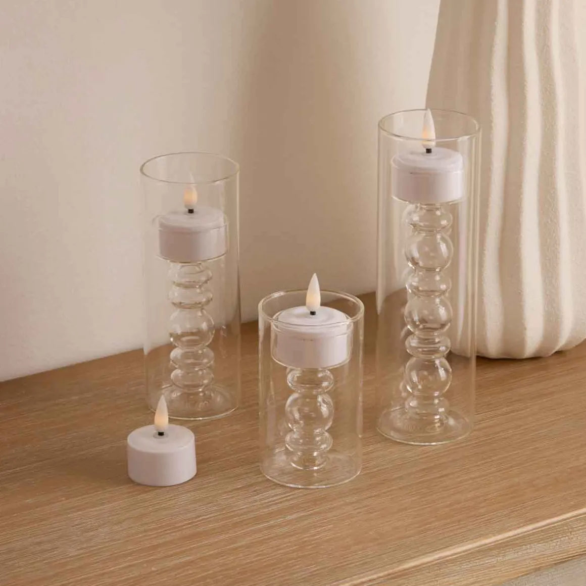 Set de 4 velas tealight led AITOR blanco