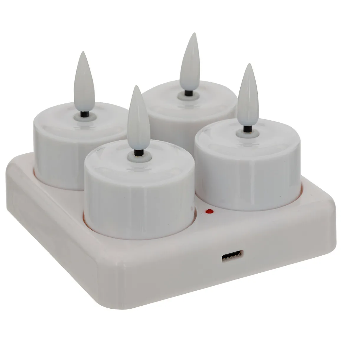 Set de 4 velas tealight led AITOR blanco