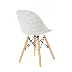Silla Mezy Blanca Con Patas De Madera