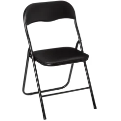 Silla plegable con asiento negro