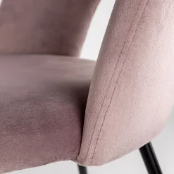 Silla RAVEN de terciopelo rosa