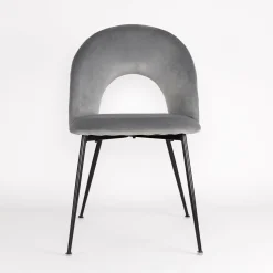 Silla RAVEN de terciopelo gris