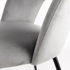 Silla RAVEN de terciopelo gris