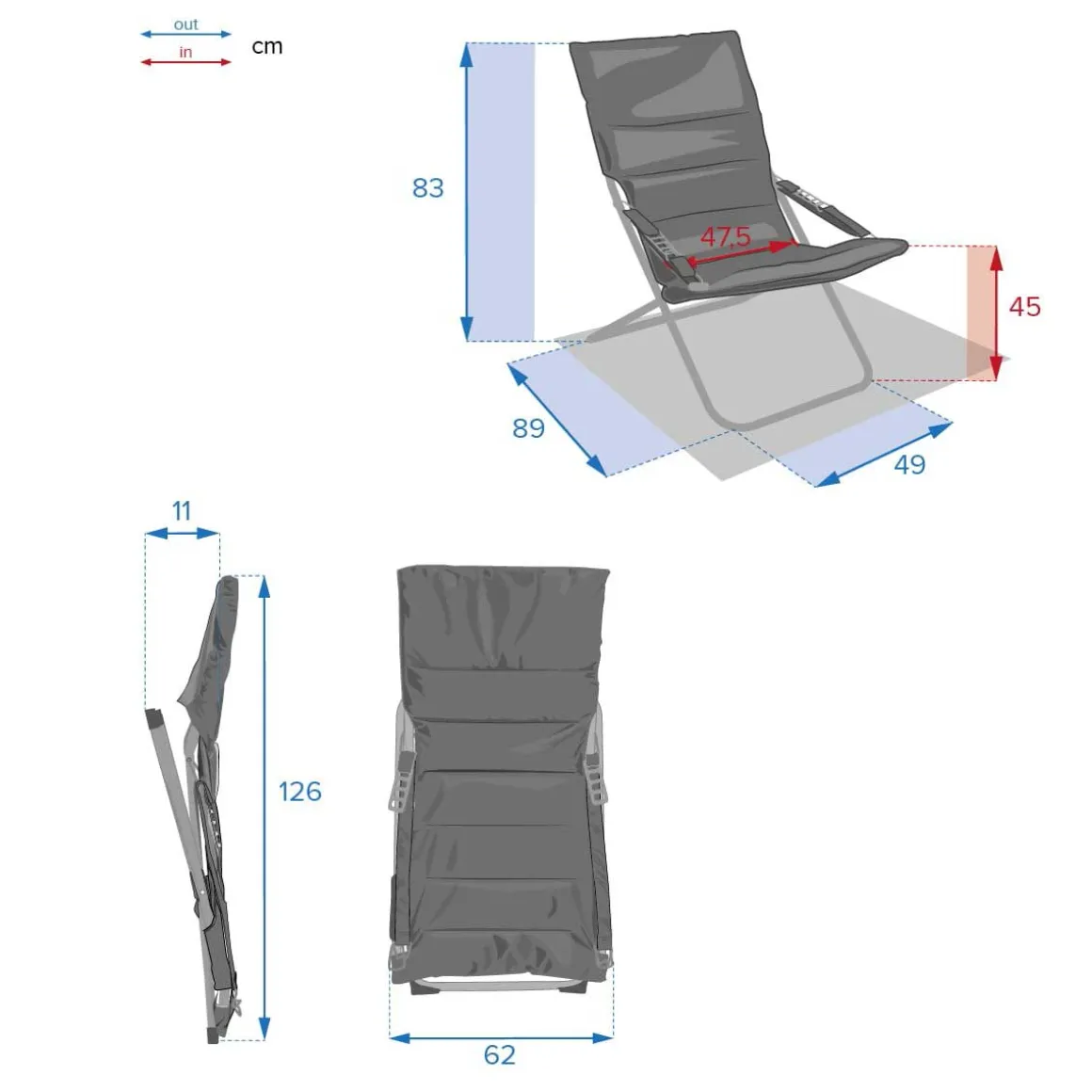 Silla relax MILOS gris ardosia