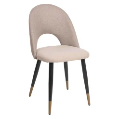 Silla RICK beige con patas metálicas