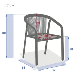 Silla RIU gris antracita e grafito