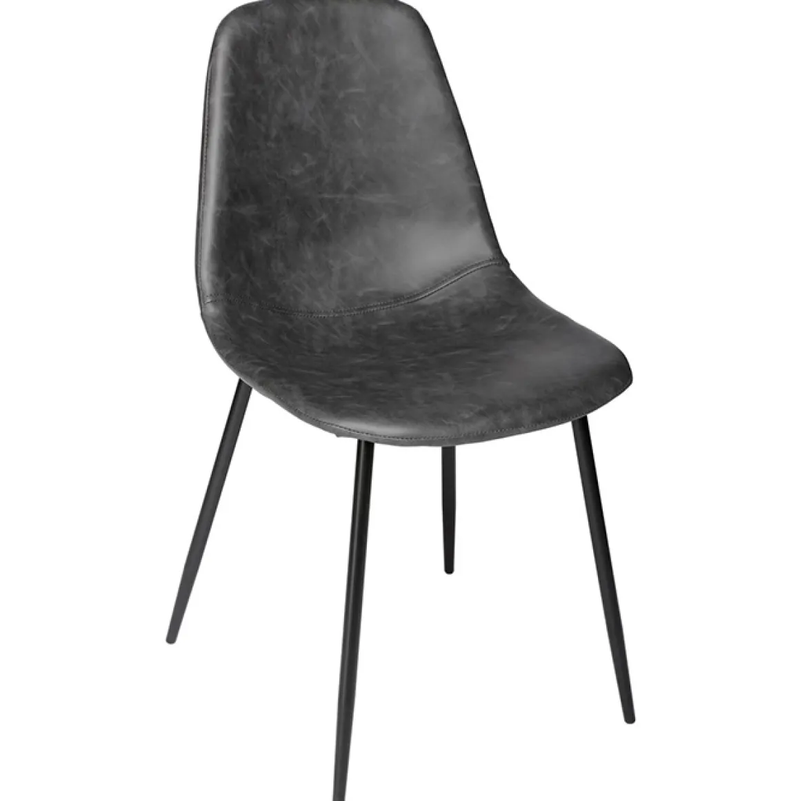 Silla Vladi Efecto Cuero Gris 53x43x82Cm