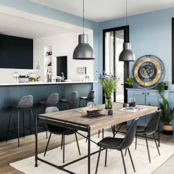 Silla Vladi Efecto Cuero Gris 53x43x82Cm