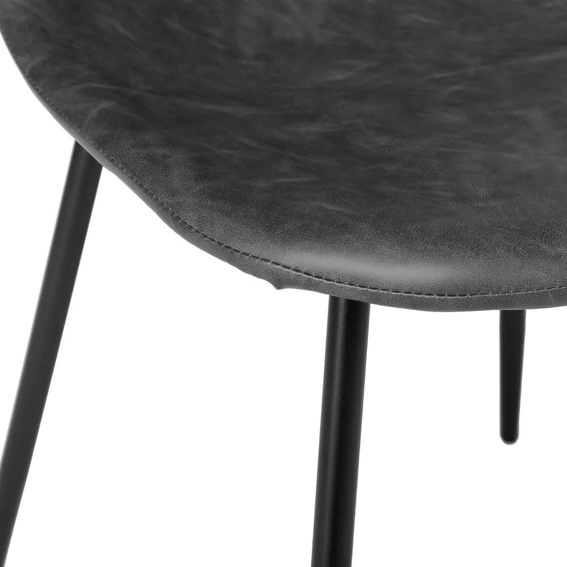 Silla Vladi Efecto Cuero Gris 53x43x82Cm