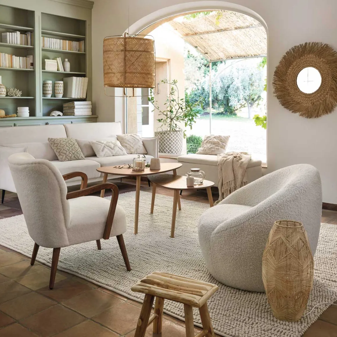 Sillón CHIARA de tela blanco